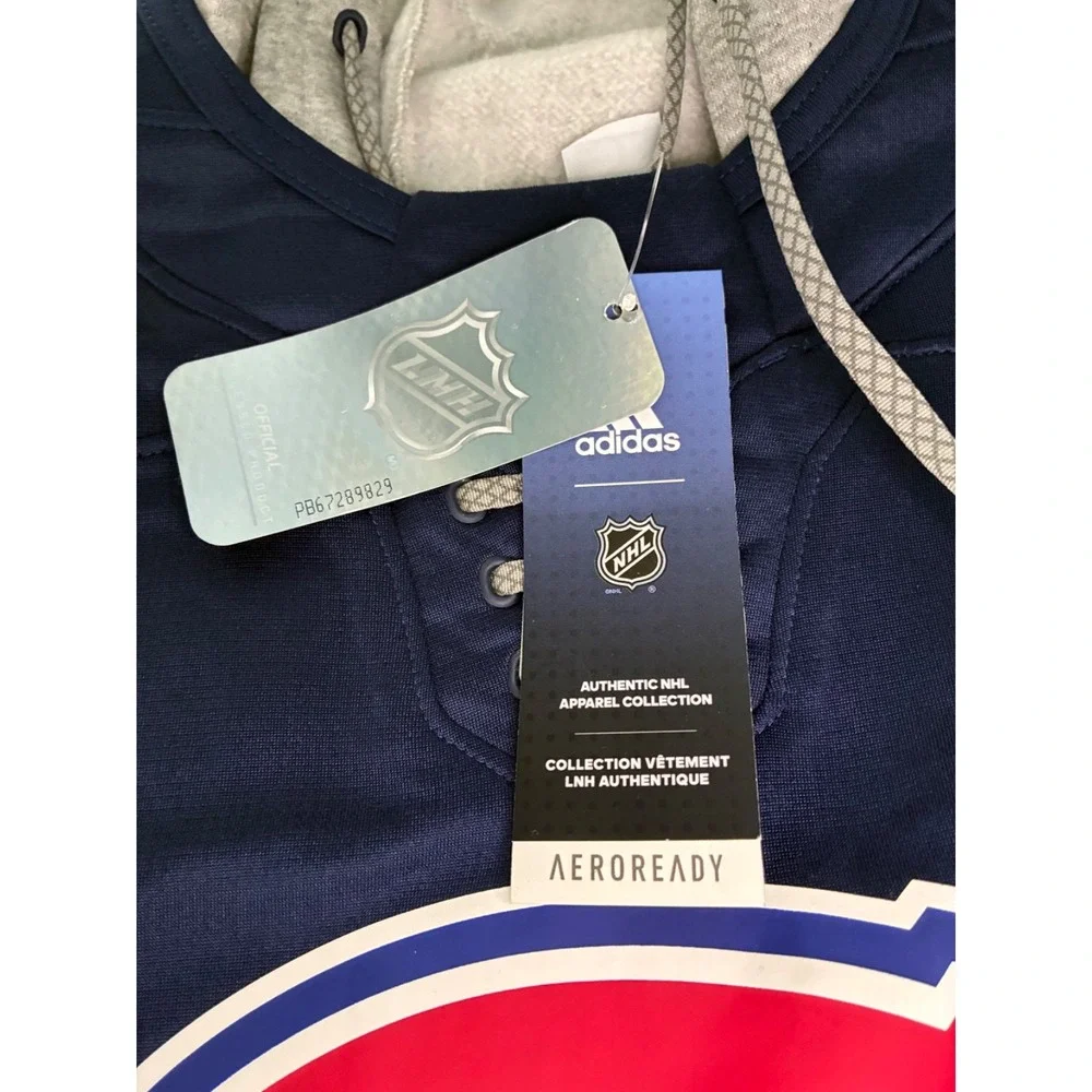 Men's XL NWT Montreal Canadiens adidas Navy Skate Lace AEROREADY - Pullover Hood